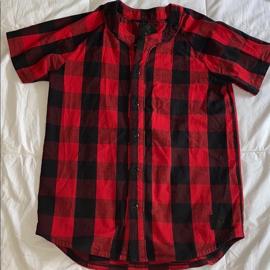 Men’s On The Byas Plaid Knit Button Up Shirt